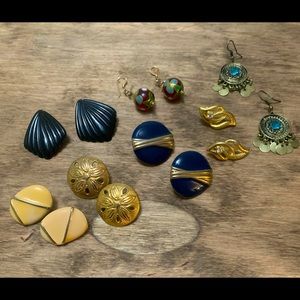 Lot of 7 vintage to modern costume jewelry earrings